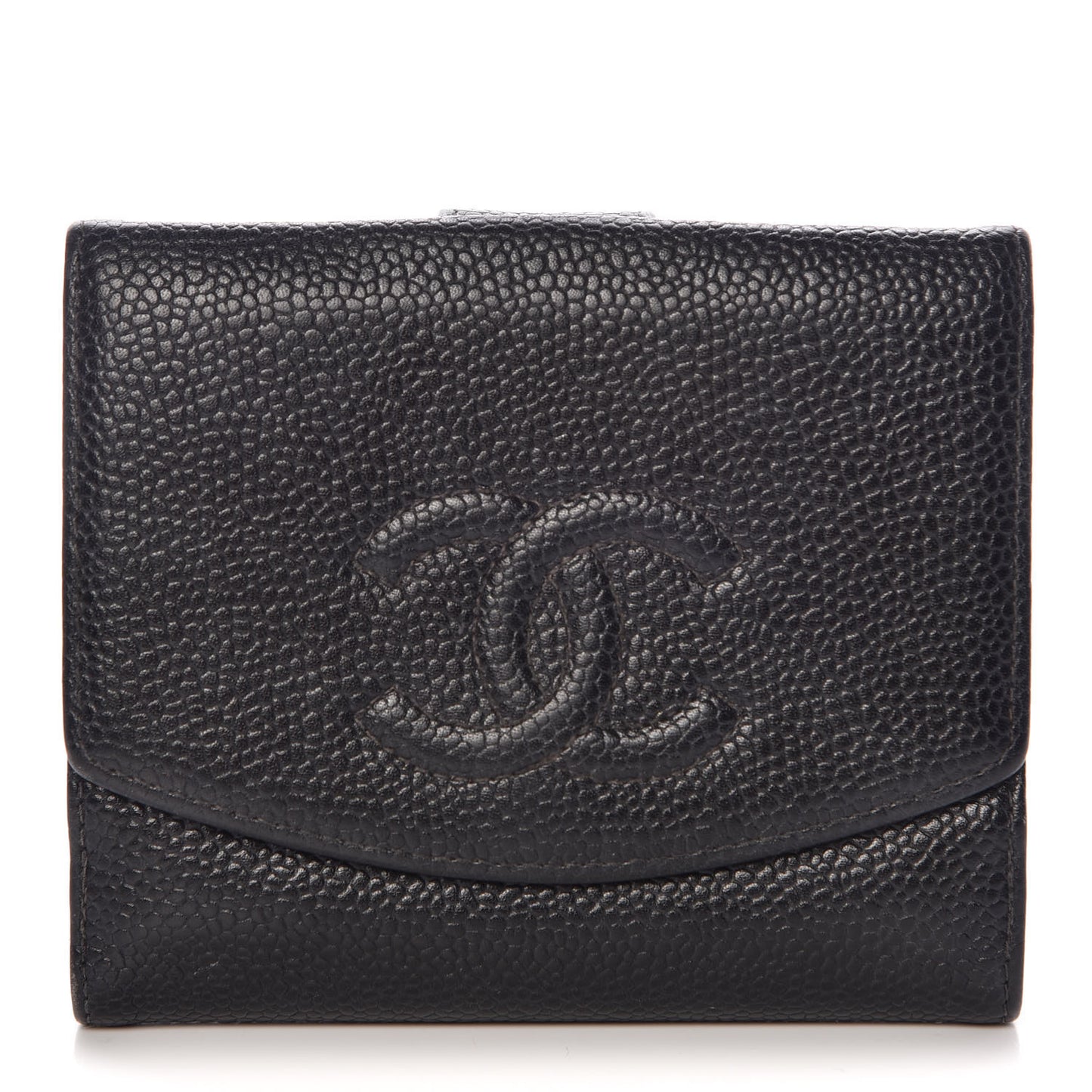 Caviar Timeless CC Compact French Wallet Black