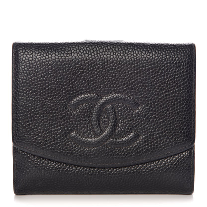 Chanel Caviar Timeless CC Compact French Wallet Black 1 of 12
