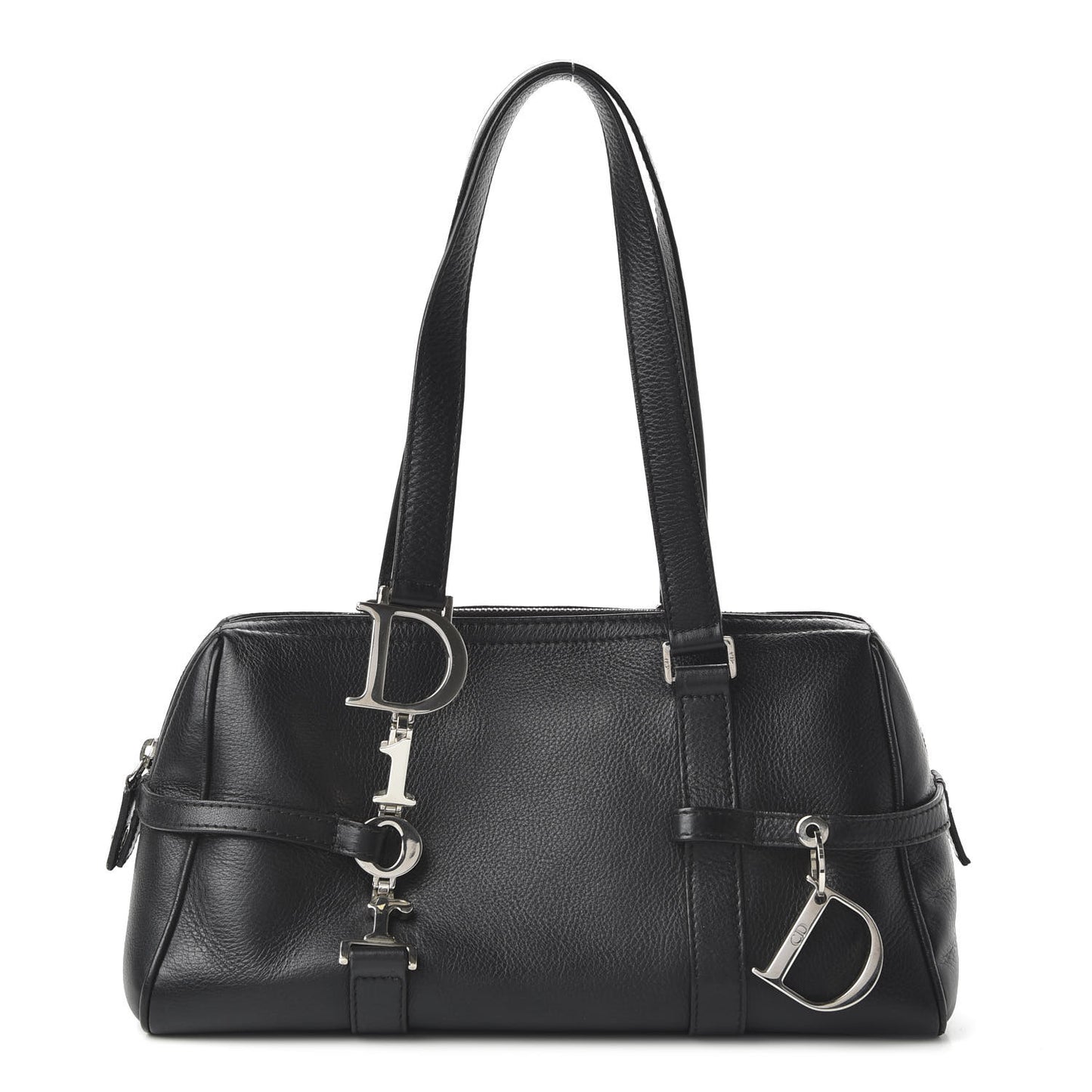 Calfskin Logo Charms Boston Black