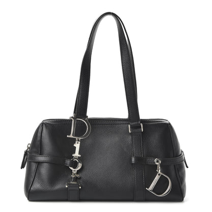Christian Dior Calfskin Logo Charms Boston Black 1 of 10