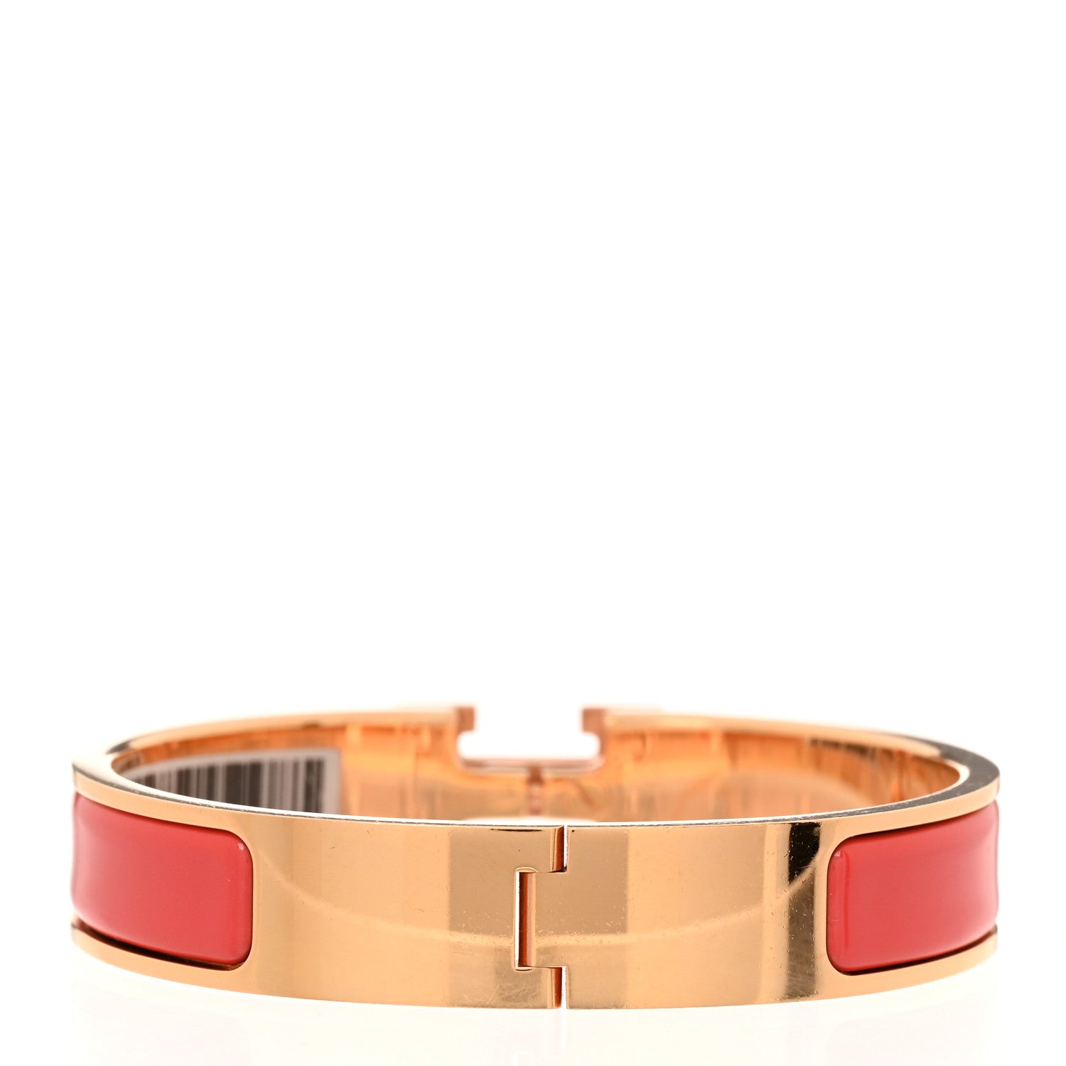 Hermes Enamel Narrow Clic Clac H Bracelet GM Rouge Corail 3 of 5