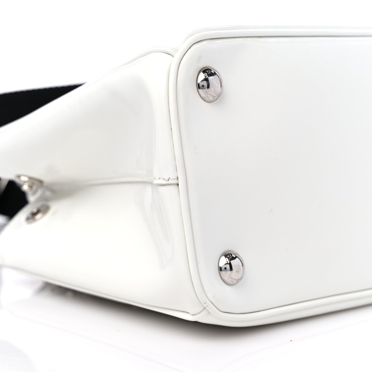 Spazzolato Small Galleria Double Zip Tote White Black