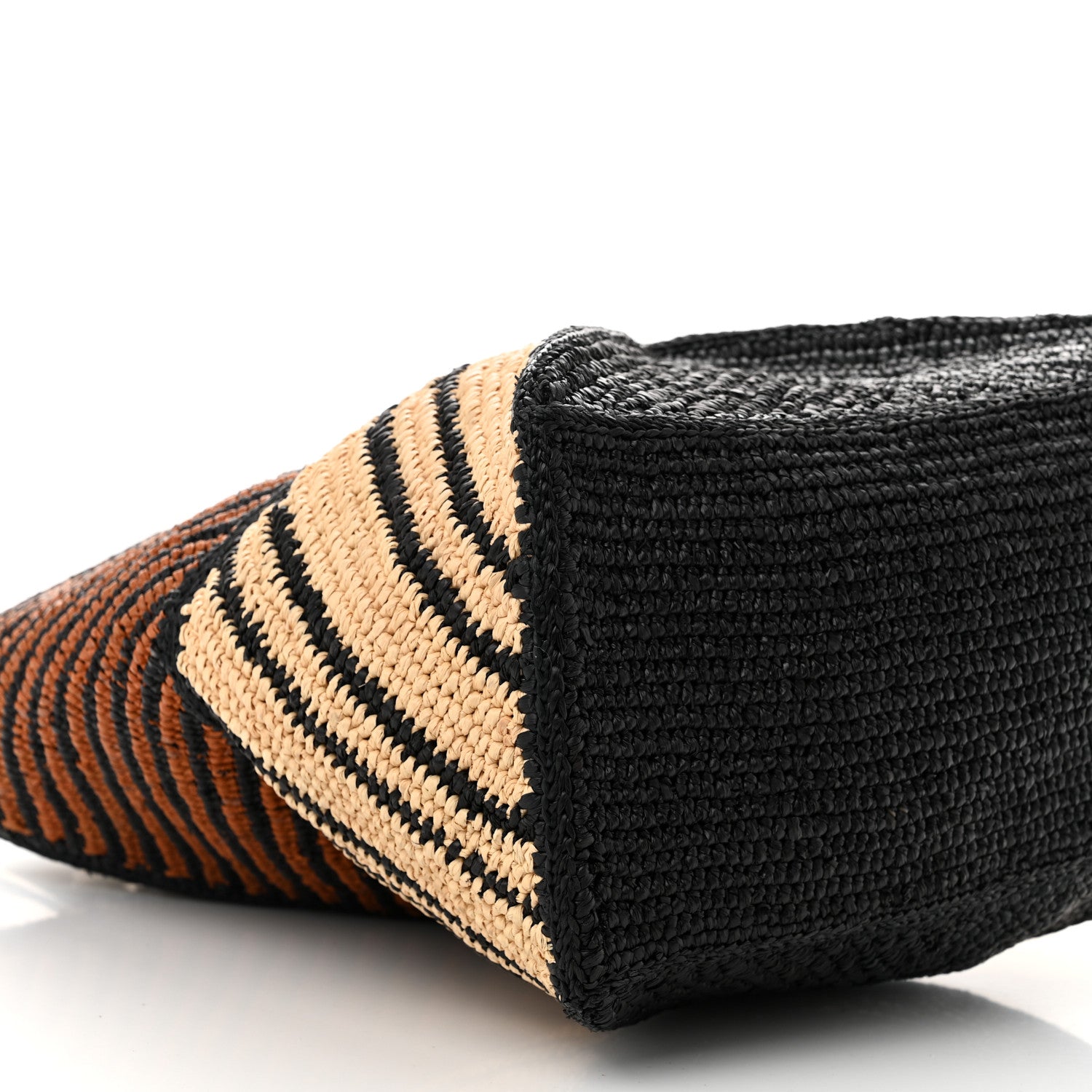 Loewe Raffia Calfskin Paula's Ibiza Medium Puzzle Fold Tote Natural Honey Gold 8 of 9