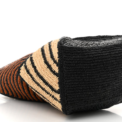 Loewe Raffia Calfskin Paula's Ibiza Medium Puzzle Fold Tote Natural Honey Gold 8 of 9