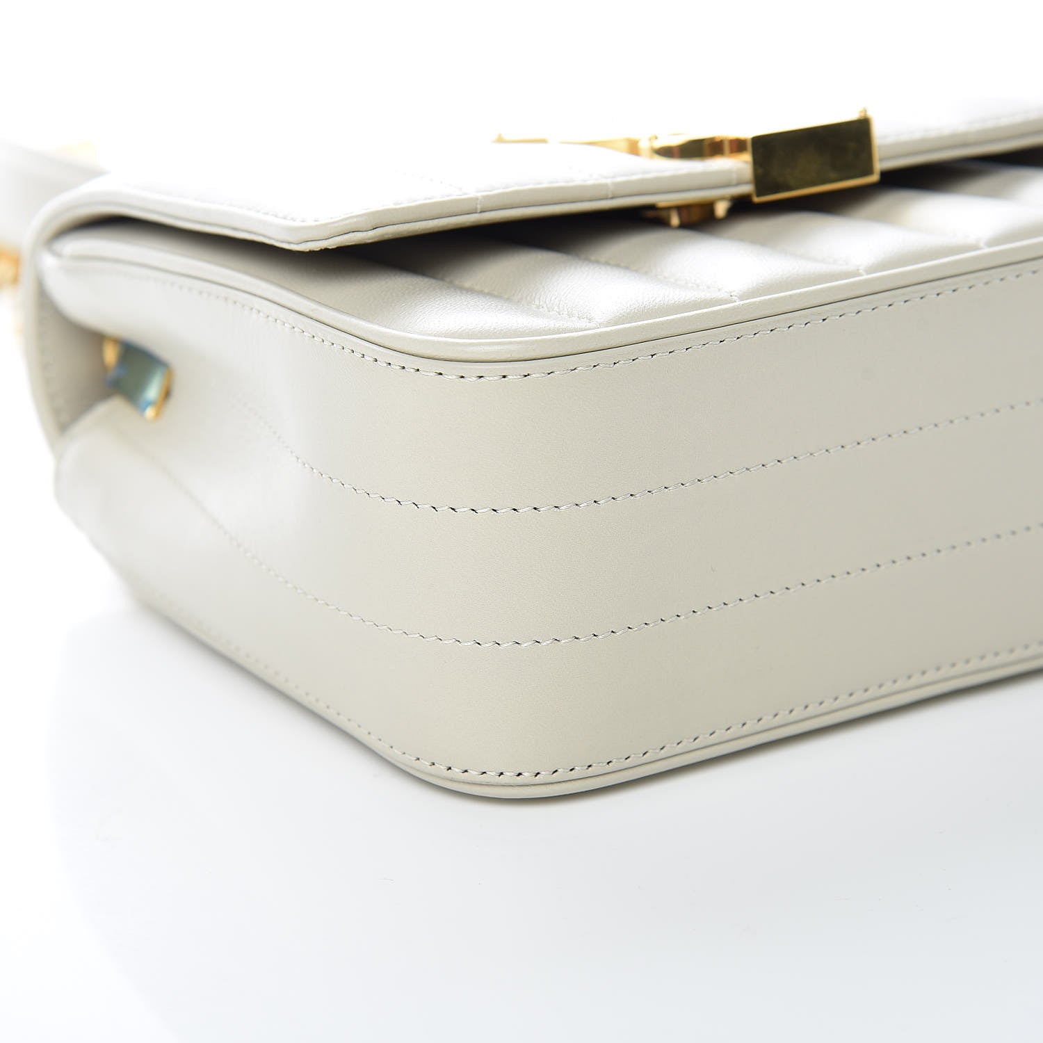 Saint Laurent SAINT LAUREN Lambskin Matelasse Small Vicky Chain Bag White 9 of 11