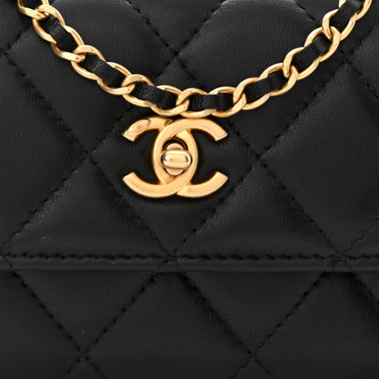 Chanel Lambskin Quilted Pearl Crush Clutch With Chain Black 8 of 11