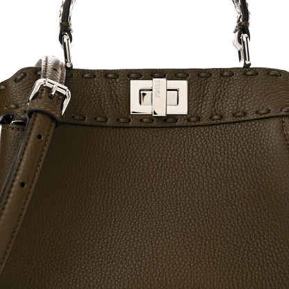 Fendi Cuoio Romano Snakeskin Selleria Mini Peekaboo Iconic Satchel 8 of 11