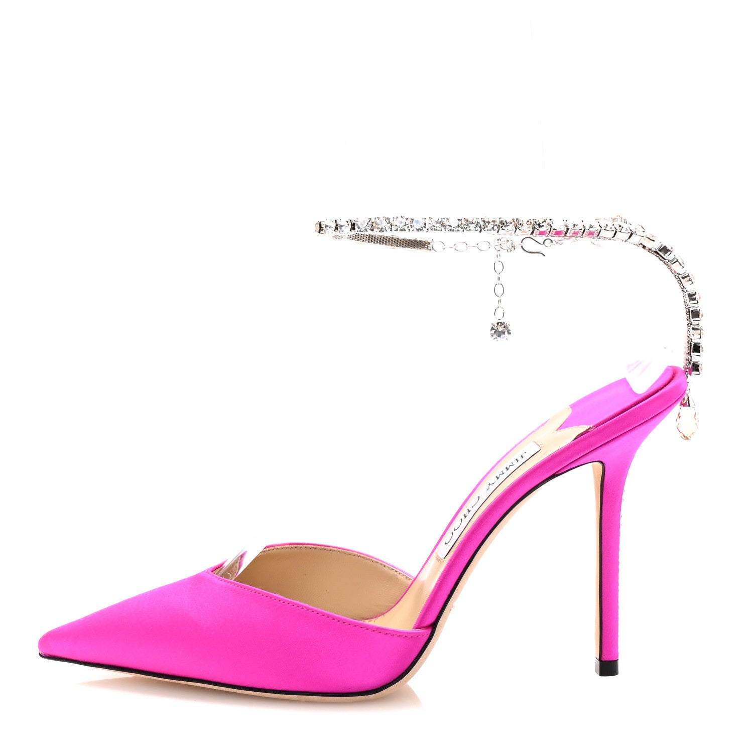 Jimmy Choo Satin Crystal Saeda 100 Pumps 40 Fuchsia 1 of 9