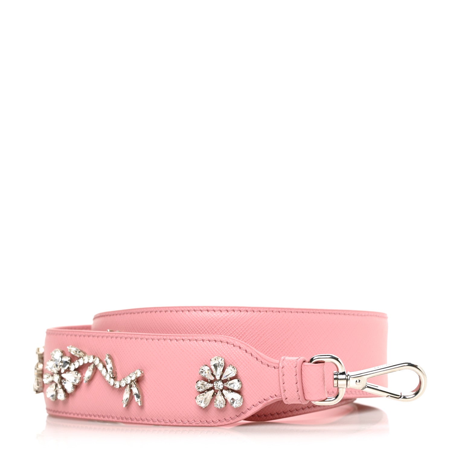 Prada Saffiano Crystal Flower Shoulder Strap Petalo 1 of 4