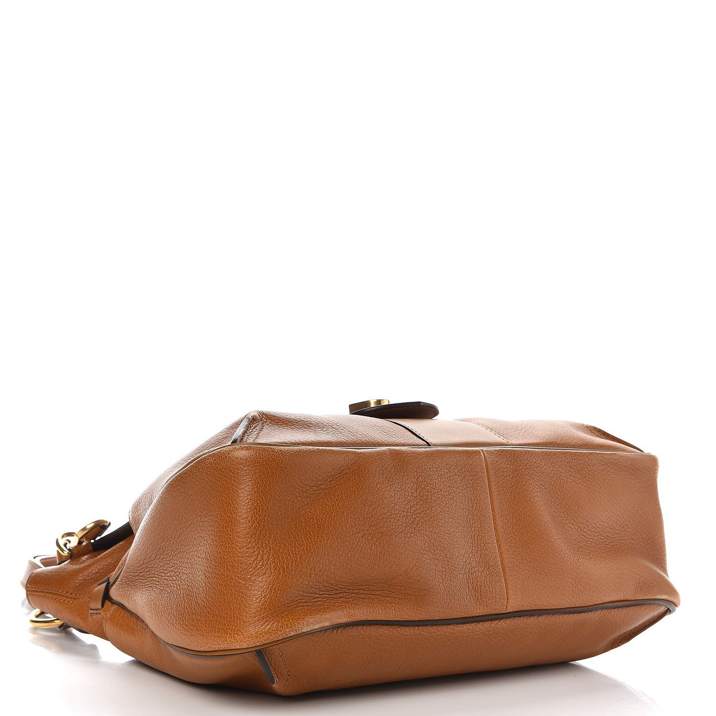 Grained Lambskin Medium Lexa Shoulder Bag Mustard Brown