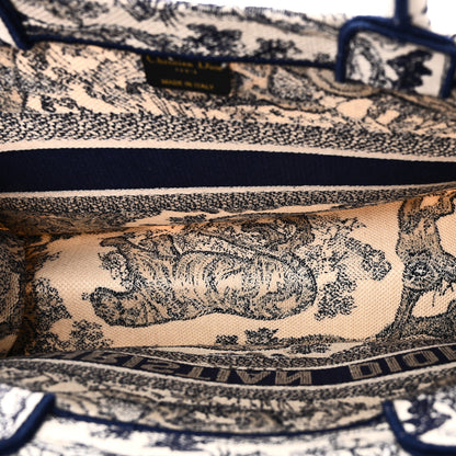 Christian Dior Canvas Embroidered Medium Dioriviera Toile De Jouy Book Tote Blue Blue 5 of 10
