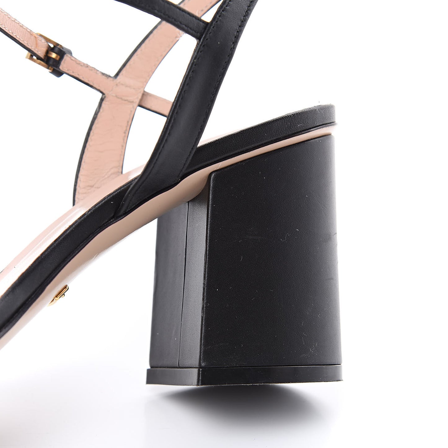 Lifford Calfskin GG Marmont Ankle Wrap 75mm Sandals 39 Black