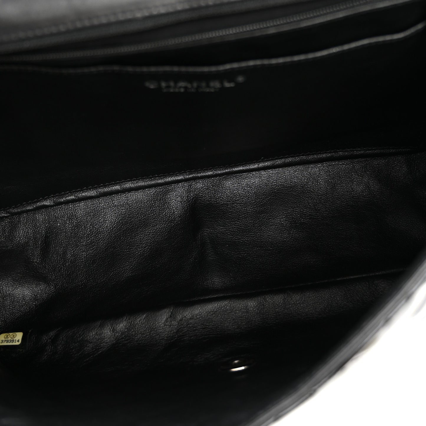 Patent Quilted Jumbo Single Flap Black