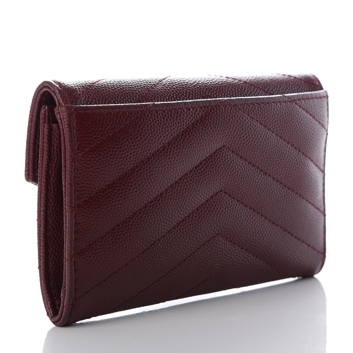 Grain De Poudre Matelasse Chevron Small Monogram Envelope Wallet Palissandre