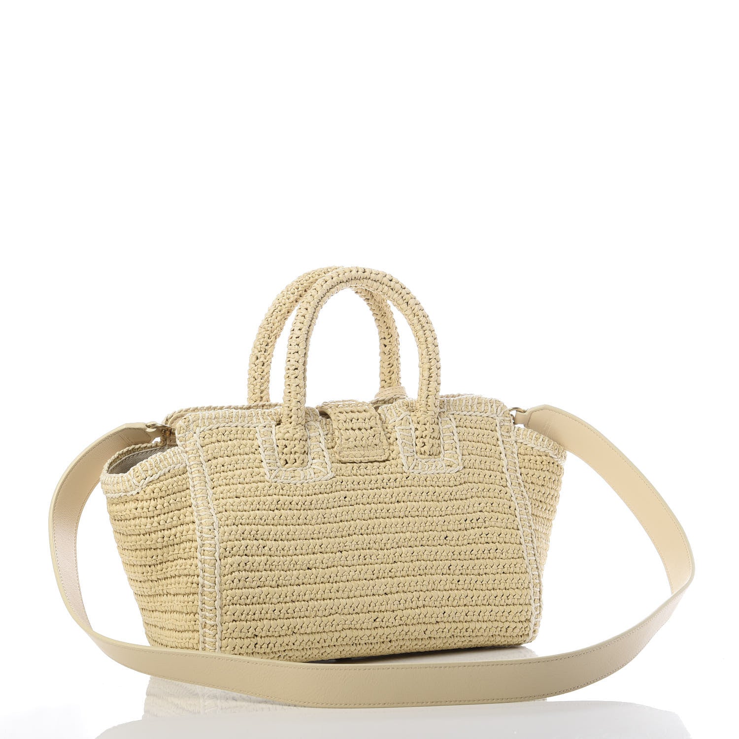 Saint Laurent Raffia Baby Monogram Downtown Cabas Naturale 3 of 9