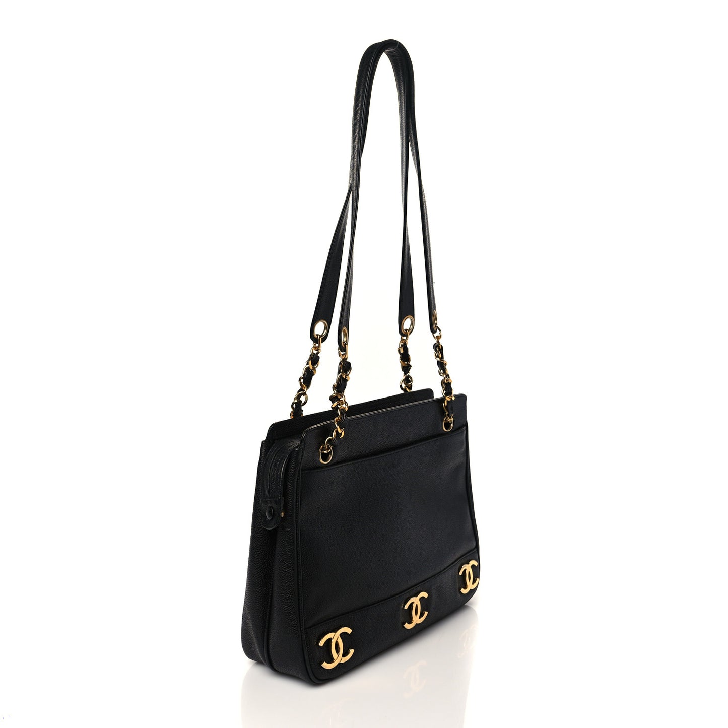 Caviar CC Shoulder Bag Black