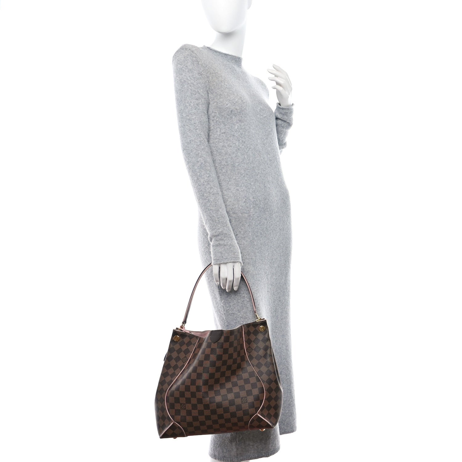 Louis Vuitton LOUIS VUITTON Damier Ebene Caissa Hobo Rose Ballerine 2 of 17