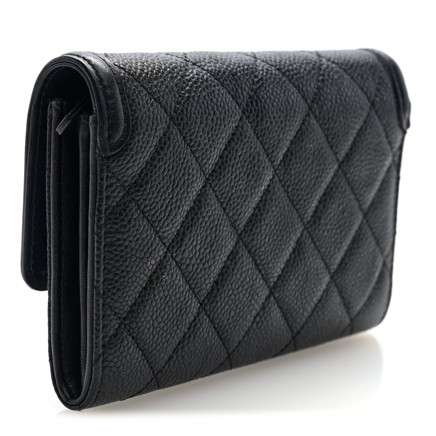 Chanel Caviar Quilted Medium Filigree Flap Wallet Black 3 of 7