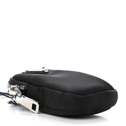 Prada Re-Nylon Pocket Triangle Padded Mini Key Chain Pouch Black 3 of 4