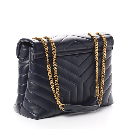 Saint Laurent Calfskin Y Quilted Monogram Medium Loulou Chain Satchel Medium Blue 2 of 8