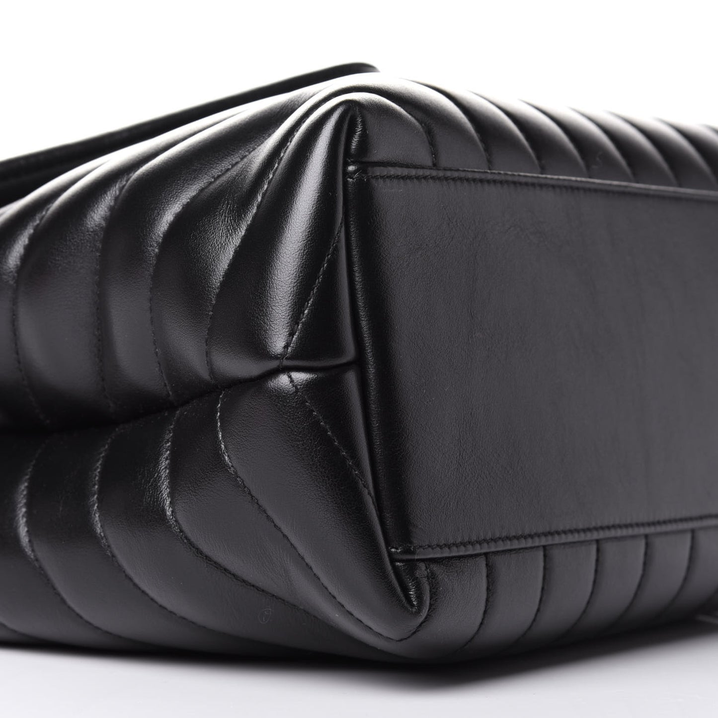 Calfskin Y Quilted Monogram Medium Loulou Chain Satchel Black