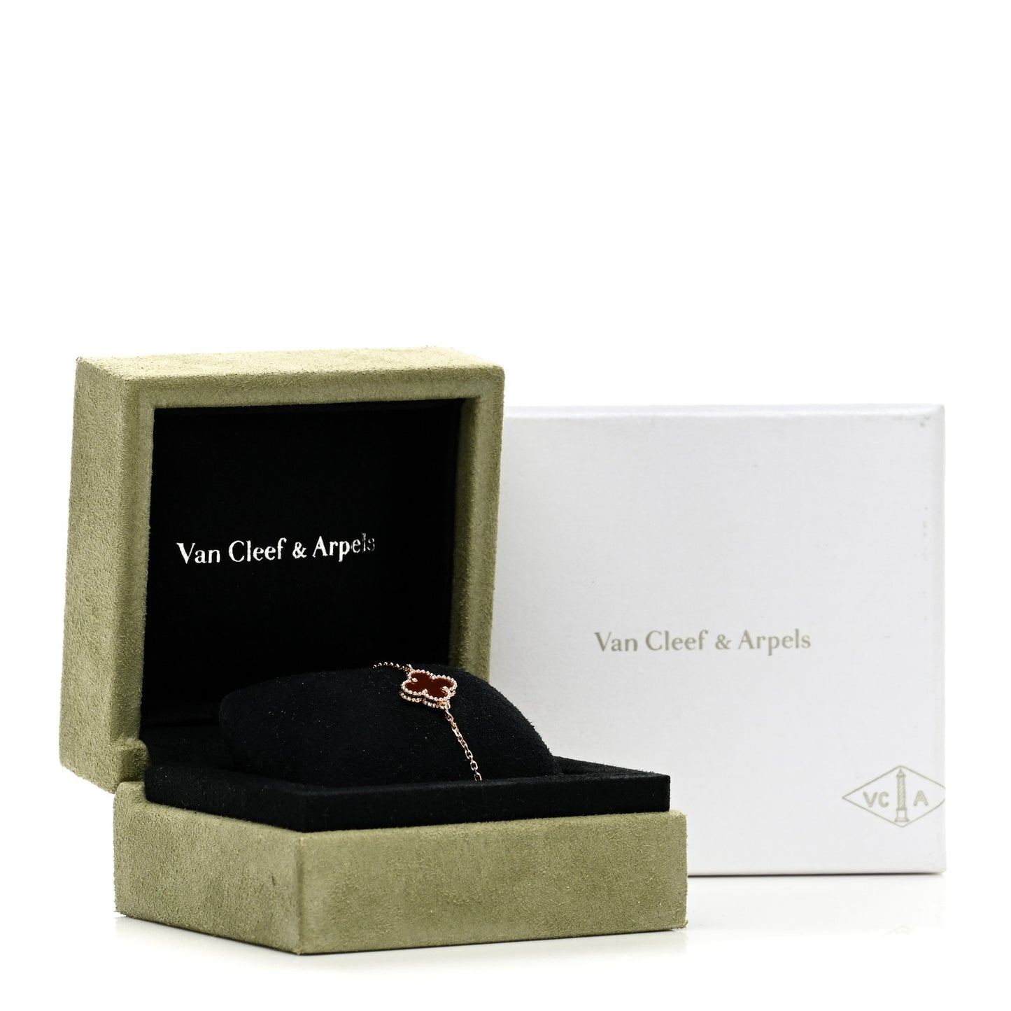 18K Rose Gold Carnelian Sweet Alhambra Bracelet