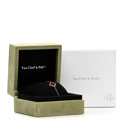 Van Cleef & Arpels 18K Rose Gold Carnelian Sweet Alhambra Bracelet 5 of 5