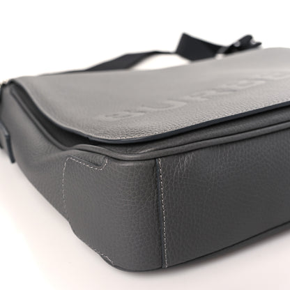 Burberry Grainy Calfskin Embossed Bruno Messenger Charcoal Grey 7 of 8