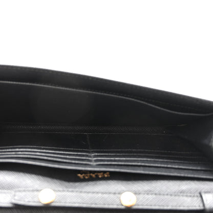 Prada Saffiano Metal Oro Chain Wallet Black 5 of 10
