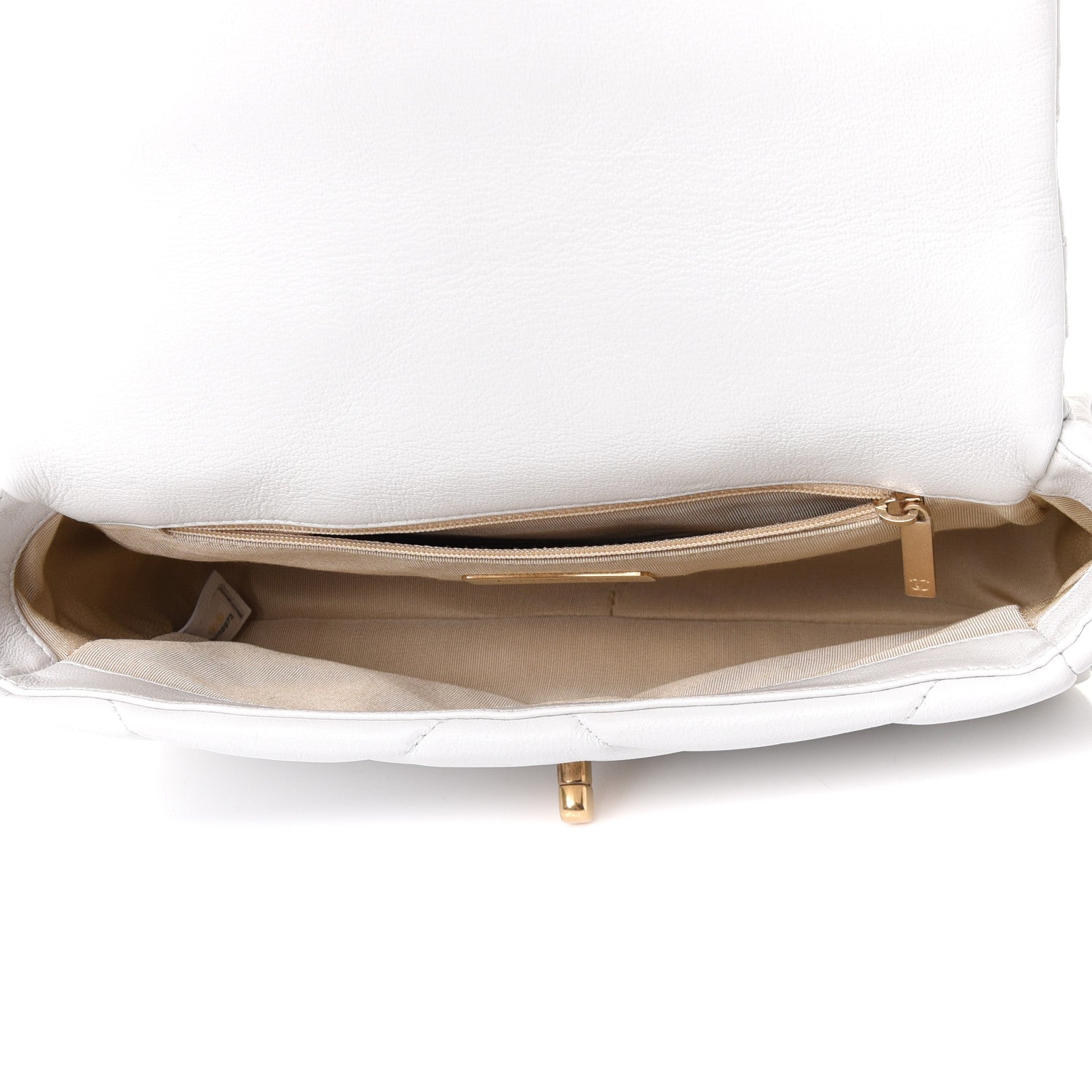 Chanel Lambskin Quilted Medium Chanel 19 Flap White 5 of 10