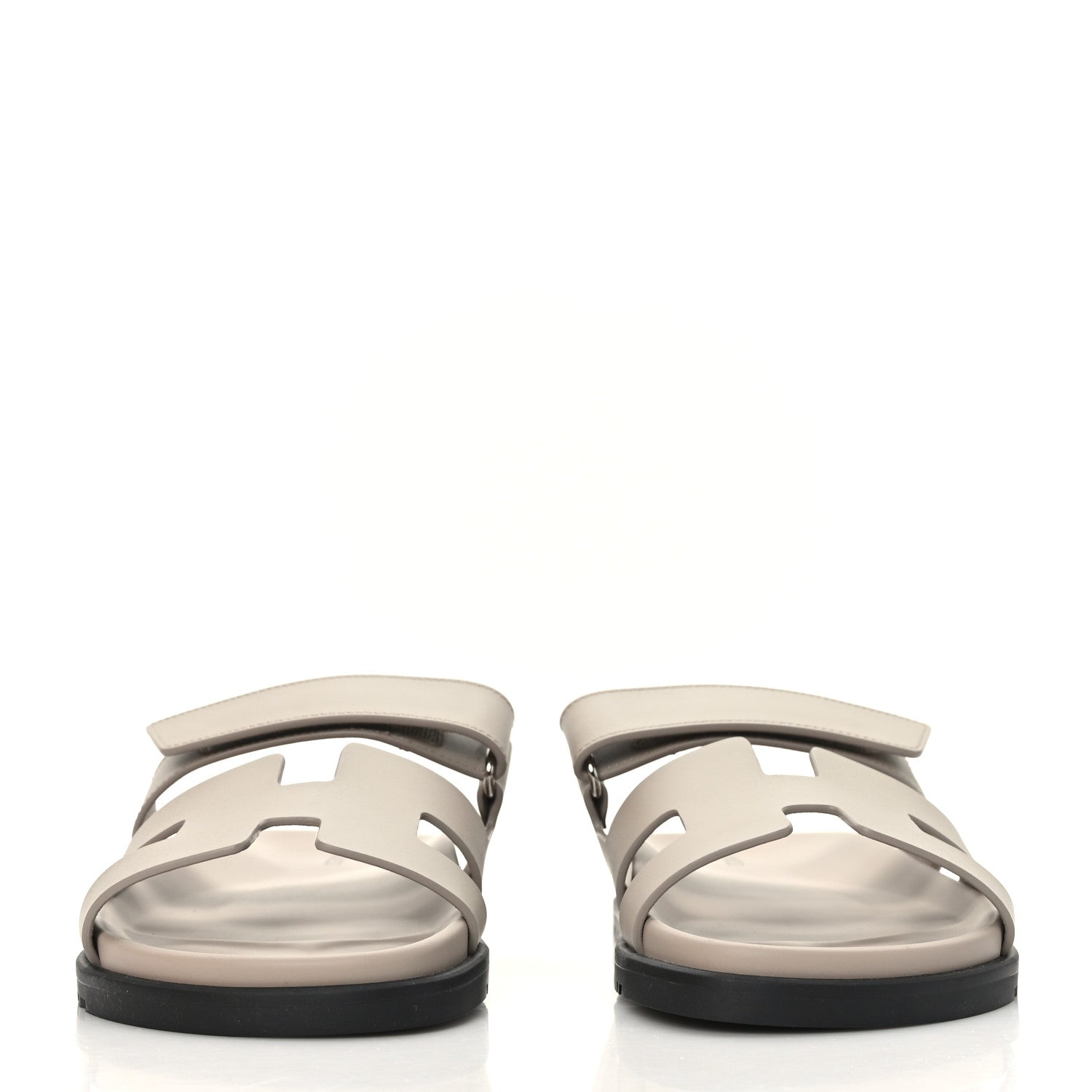 Hermes Calfskin Womens Chypre Sandals 40 Beige Mastic 2 of 8