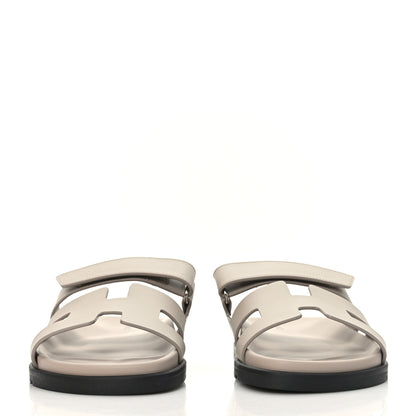 Hermes Calfskin Womens Chypre Sandals 40 Beige Mastic 2 of 8