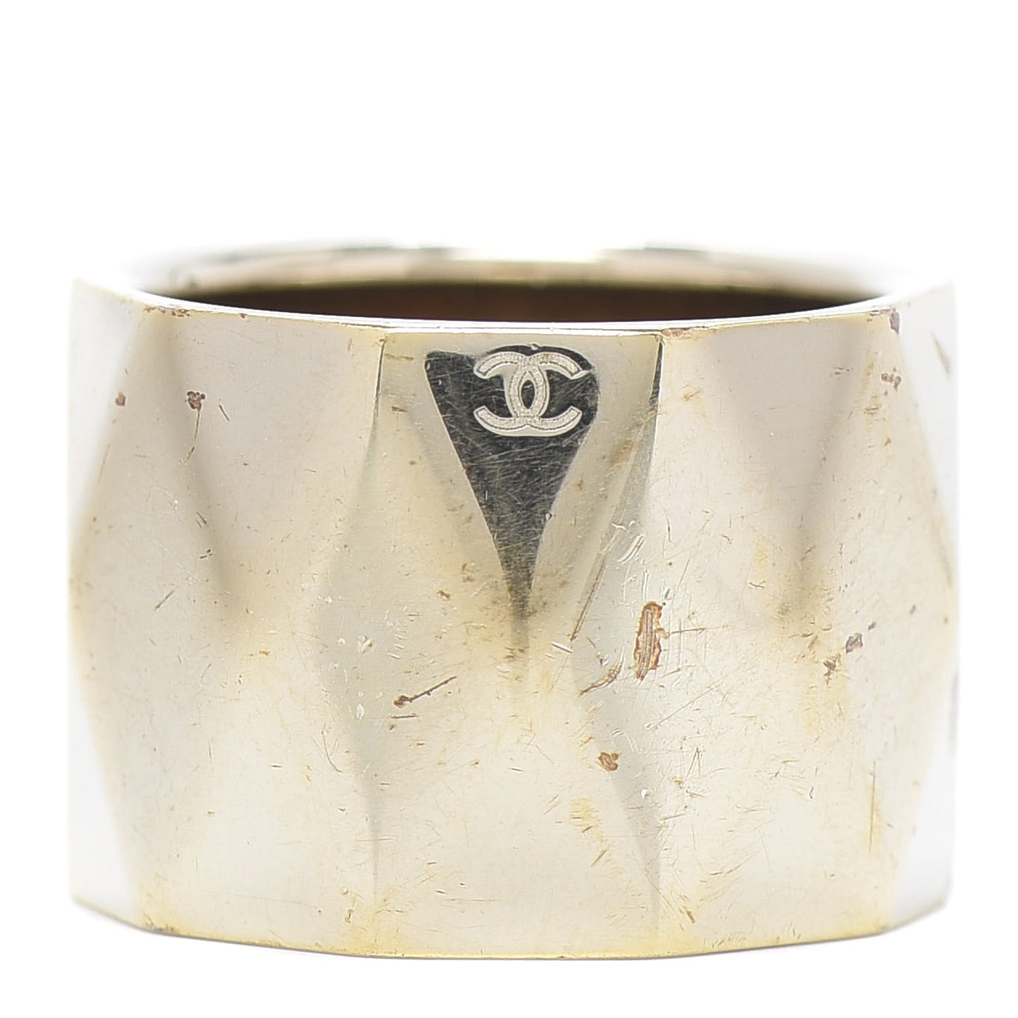 Quilted Metal CC Ring 6.75 Gold