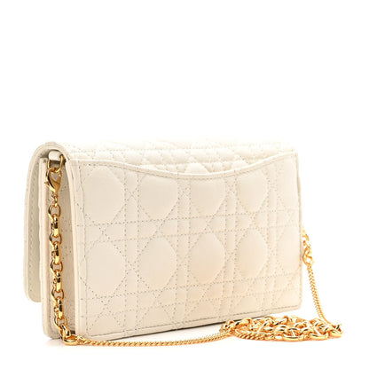 Christian Dior Supple Calfskin Caro Pouch with Chain Latte 3 of 10