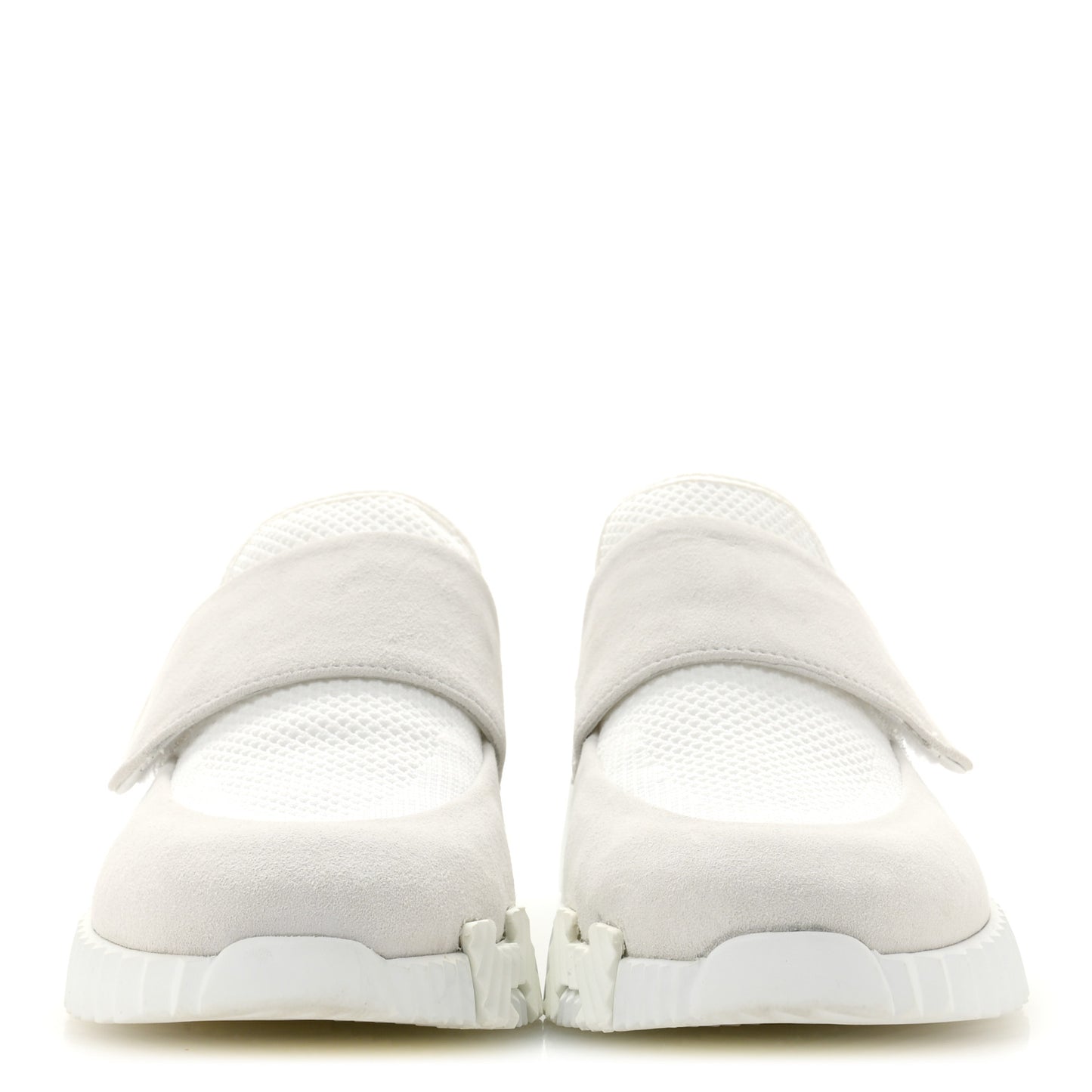 Suede Goatskin Mesh Fabric H Sneakers 38 White