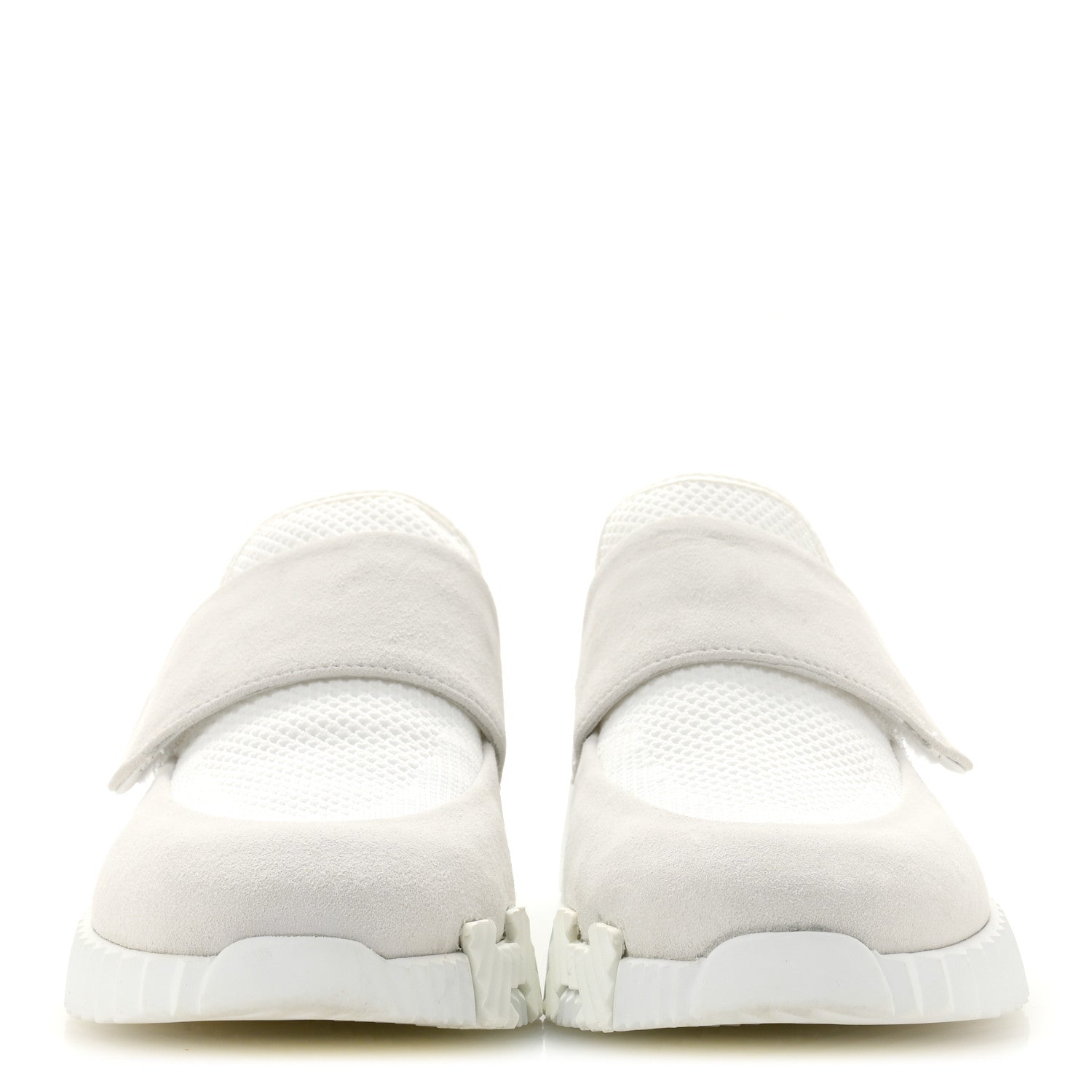 Hermes Suede Goatskin Mesh Fabric H Sneakers 38 White 3 of 10