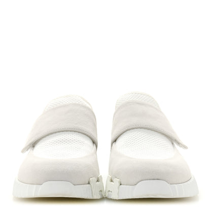 Hermes Suede Goatskin Mesh Fabric H Sneakers 38 White 3 of 10