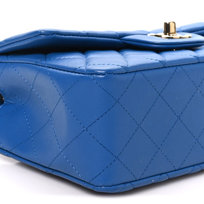 Chanel Lambskin Quilted Mini Rectangular Flap Blue 9 of 10
