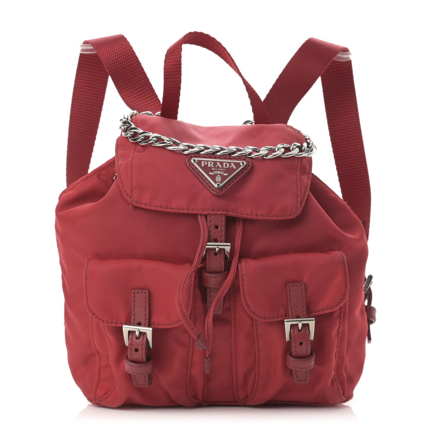 product image of PRADA Nylon Vela Mini Crossbody Backpack Rosso FASHIONPHILE