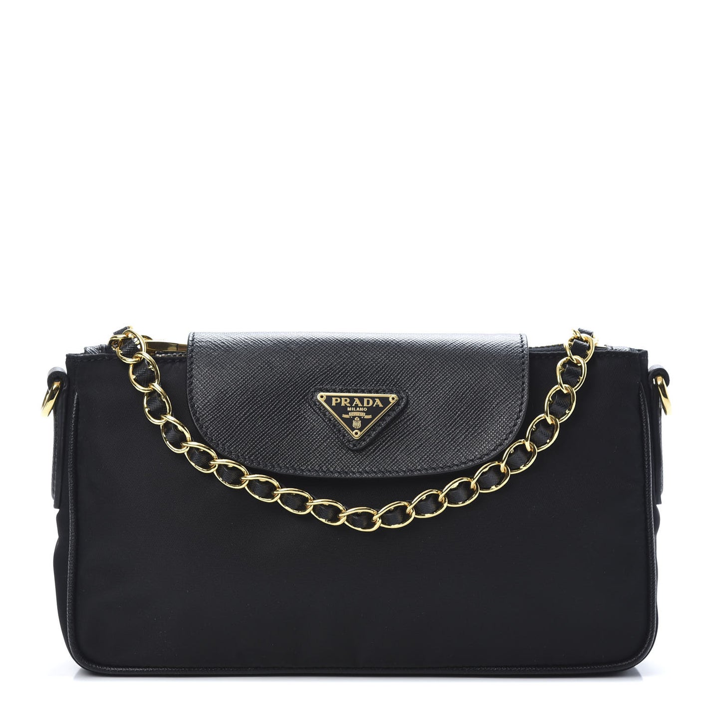 Tessuto Nylon Saffiano Crossbody Bag Black
