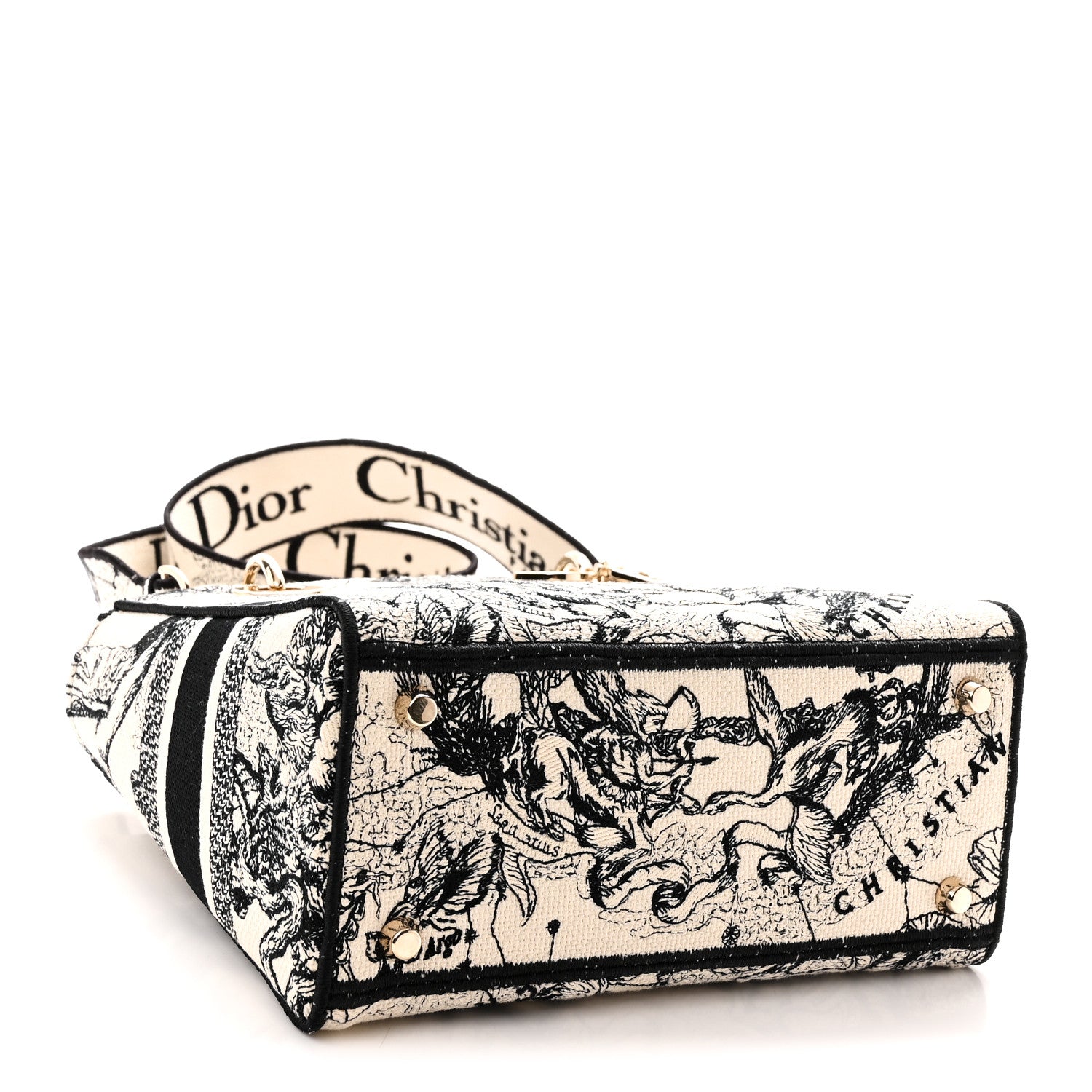 Christian Dior Canvas Embroidered Zodiac Toile De Jouy Medium Lady D-Lite Latte 4 of 9