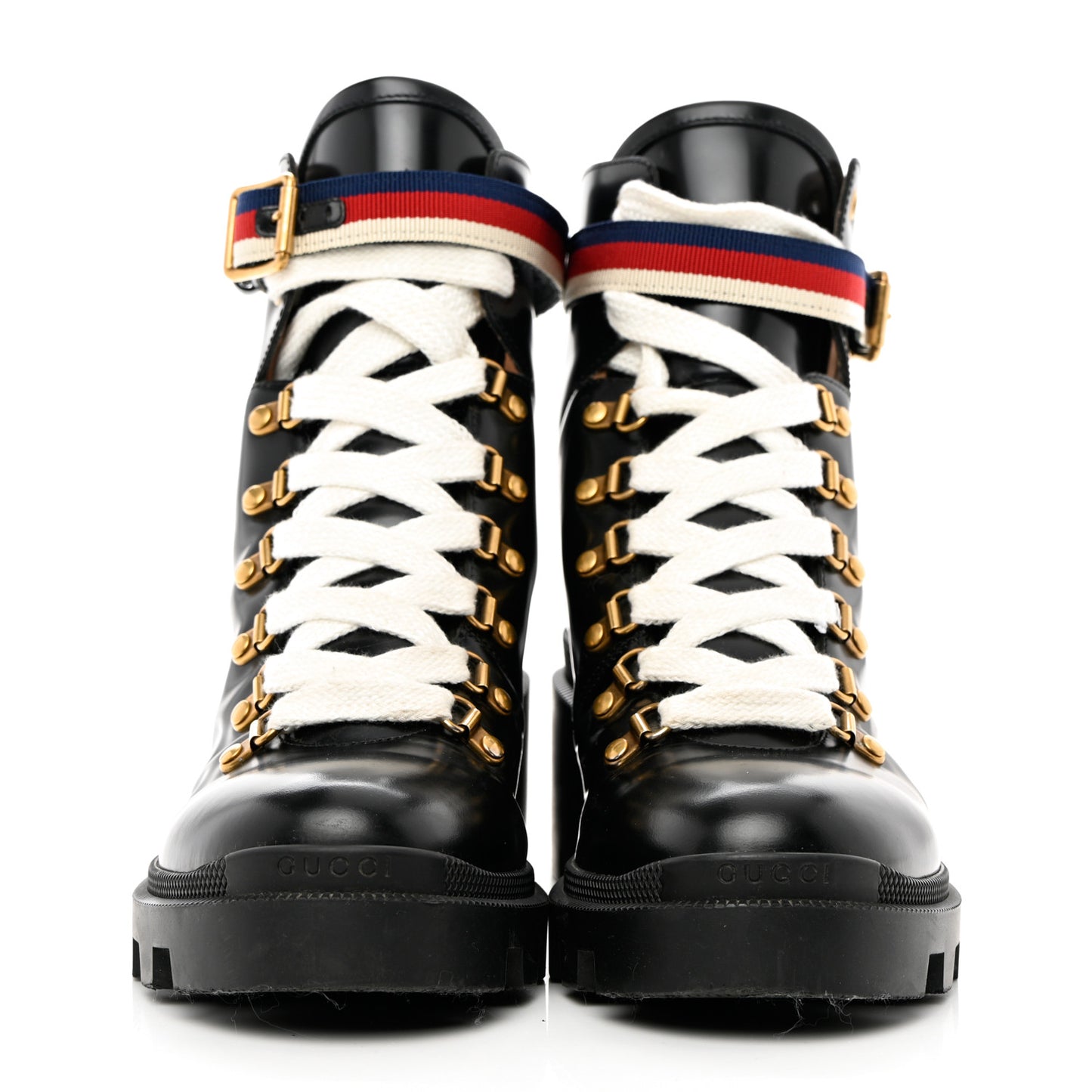 Calfskin Womens Sylvie Web Lace Up Combat Boots 40 Black