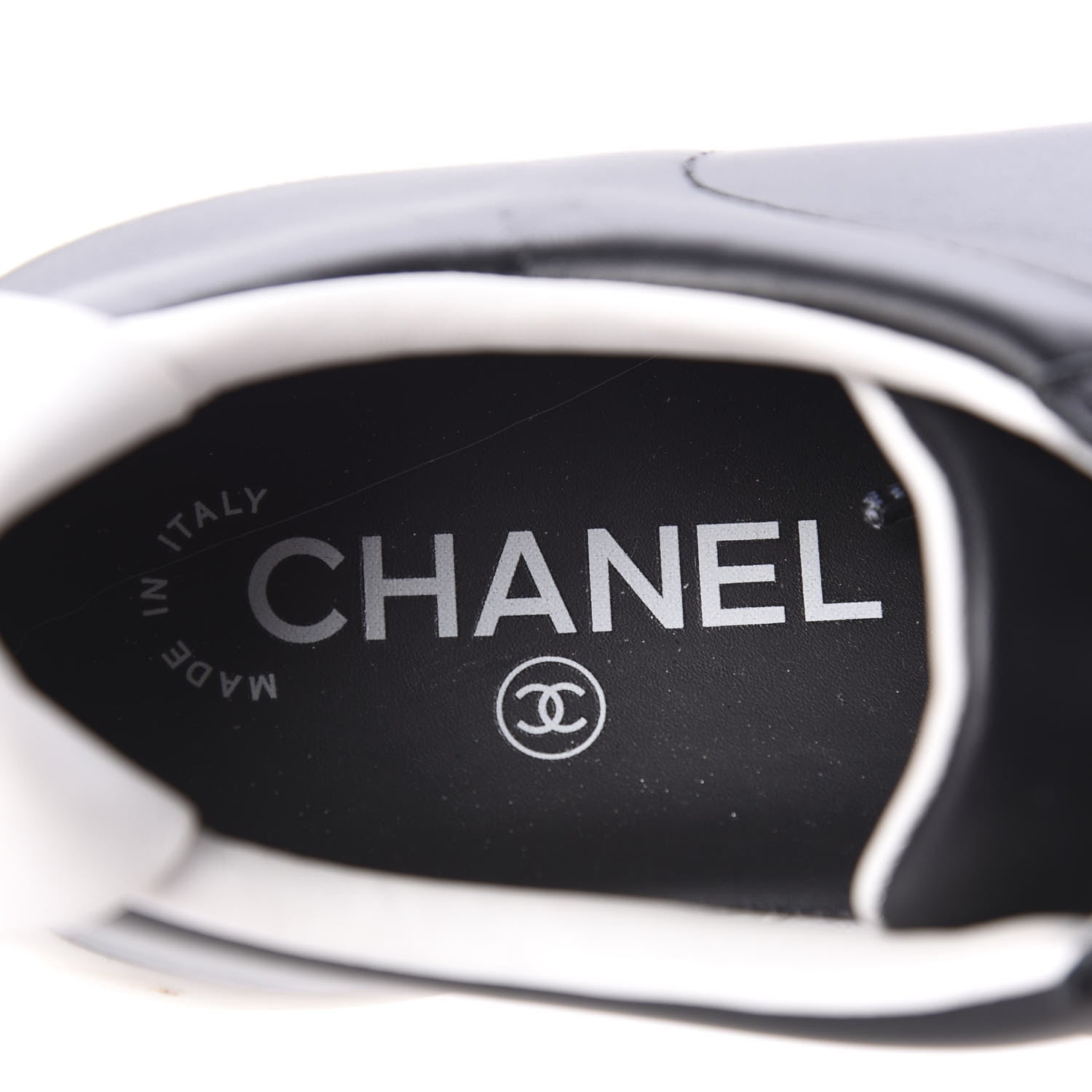 Chanel Calfskin CC Womens Sneakers 37.5 Black 6 of 9