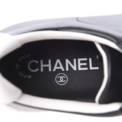 Chanel Calfskin CC Womens Sneakers 37.5 Black 6 of 9