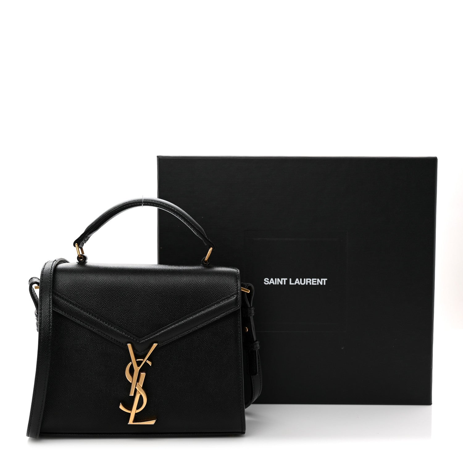 Saint Laurent Grain de Poudre Mini Classic Monogram Cassandra Top Handle Black 12 of 12