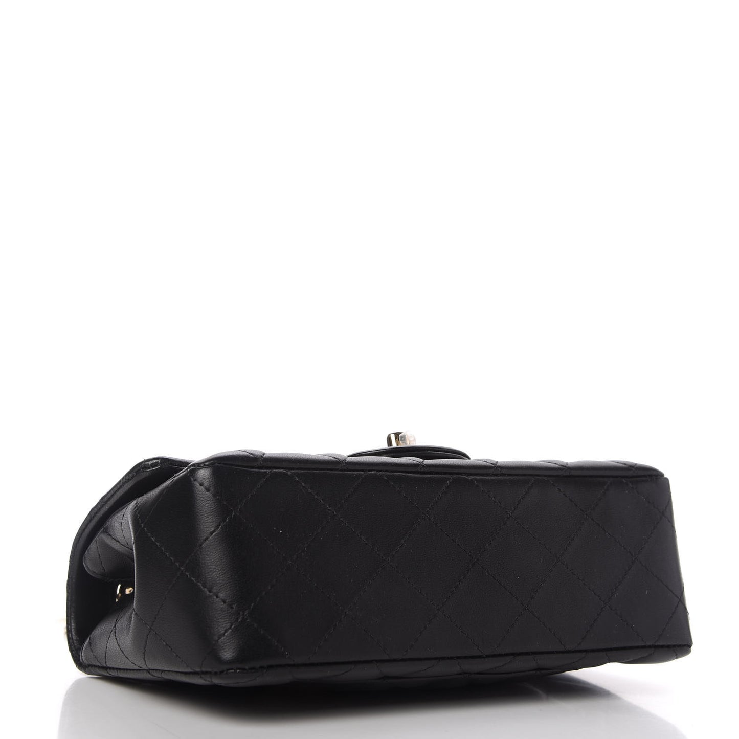 Lambskin Quilted Mini Coco Charms Rectangular Flap Black