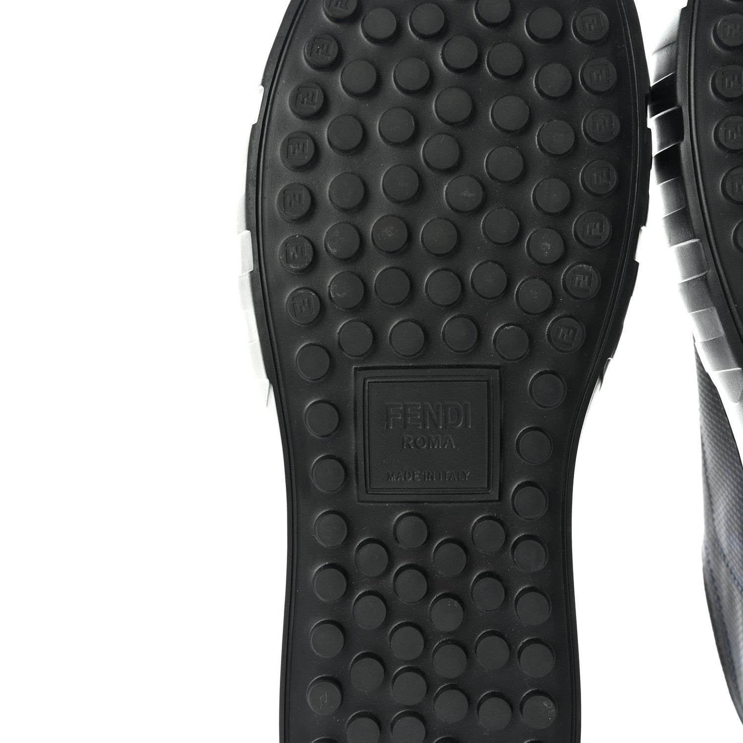 Fendi Fabric Jacquard Vitello Technical Fabric FF Mens Fendi Force Low Top Sneaker 8 Black Blue 7 of 9