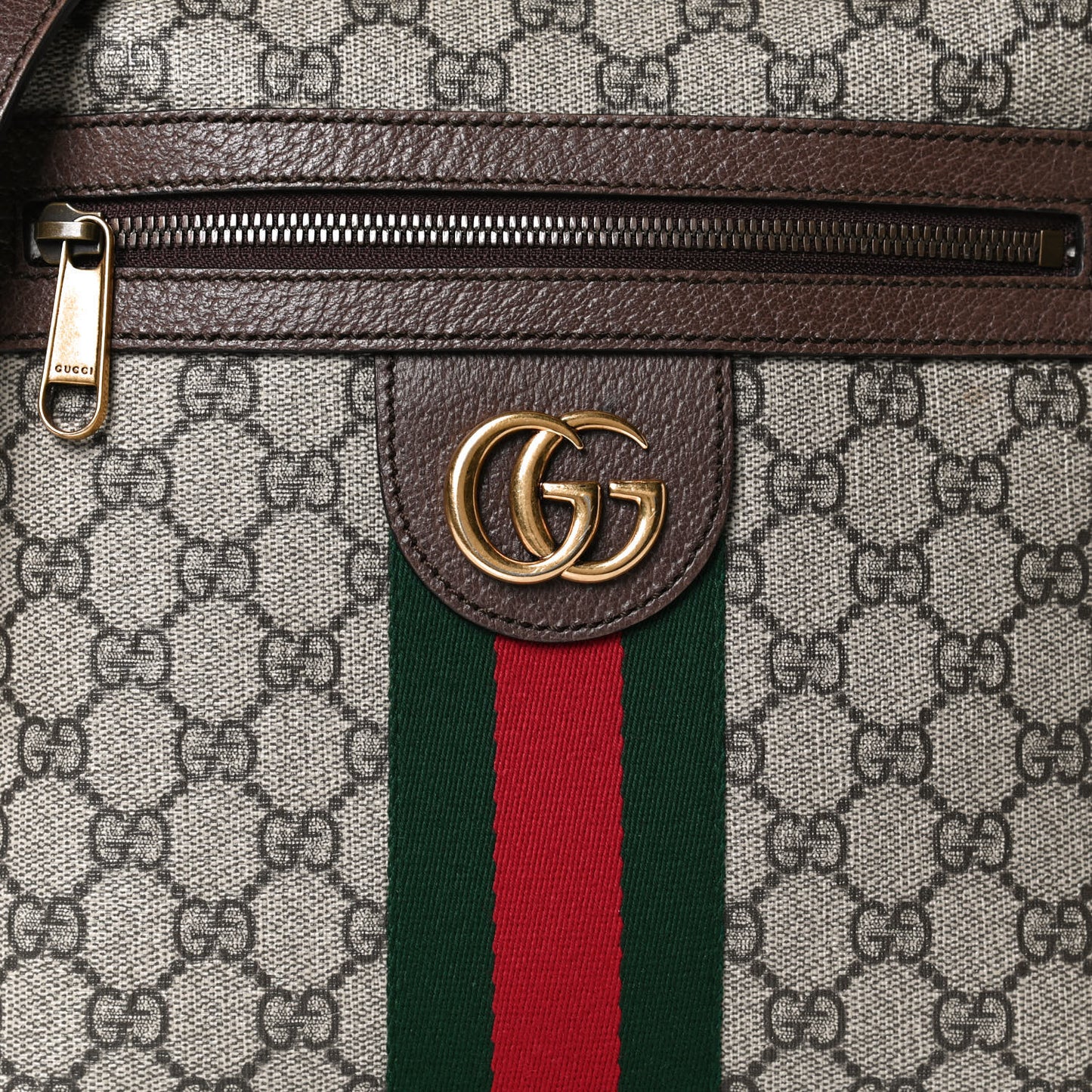 GG Supreme Monogram Web Small Ophidia Messenger Bag Brown