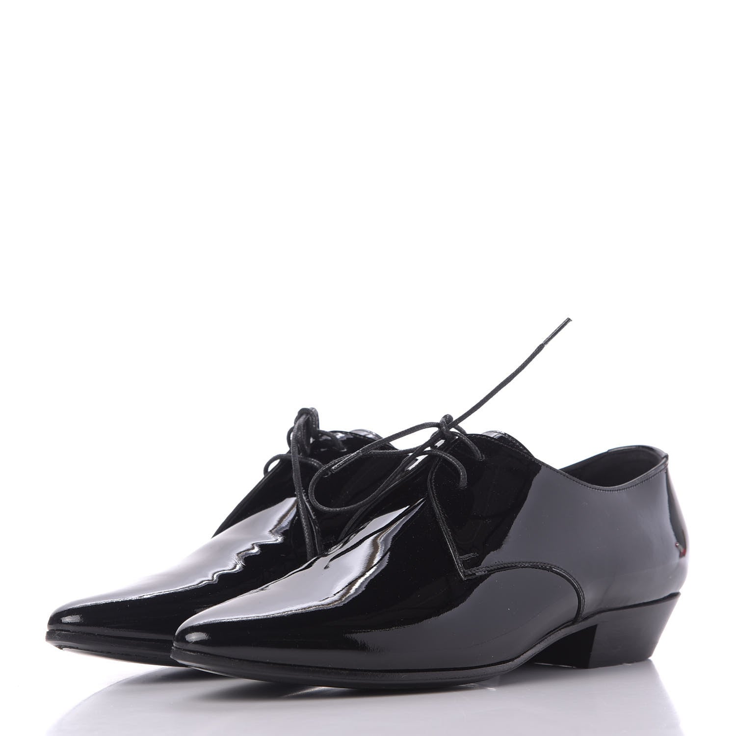 Saint Laurent Patent Calfskin Jonas Derby 38.5 Black 2 of 11
