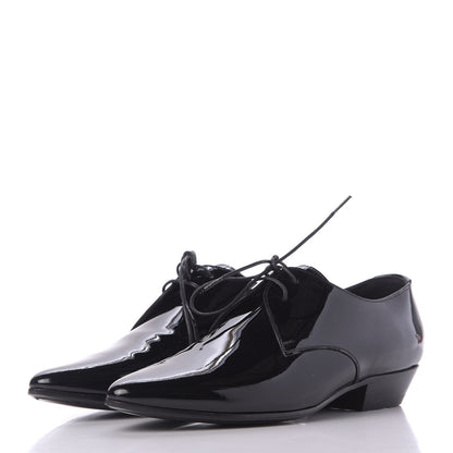 Saint Laurent Patent Calfskin Jonas Derby 38.5 Black 2 of 11